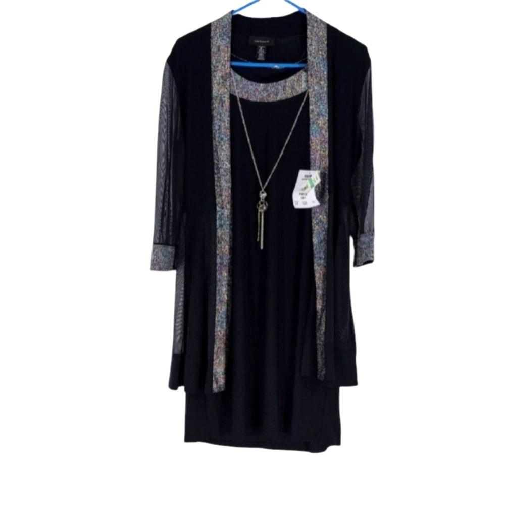 R&M Richards Dress With Removable Jacket & Necklace NWT .
